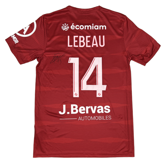 2023/2024 Brest Match Worn & Signed Home Shirt - Lebeau #14